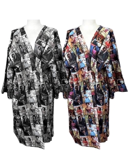 6 PIeces Magazine Cover Collage Kimono Gown OK112W